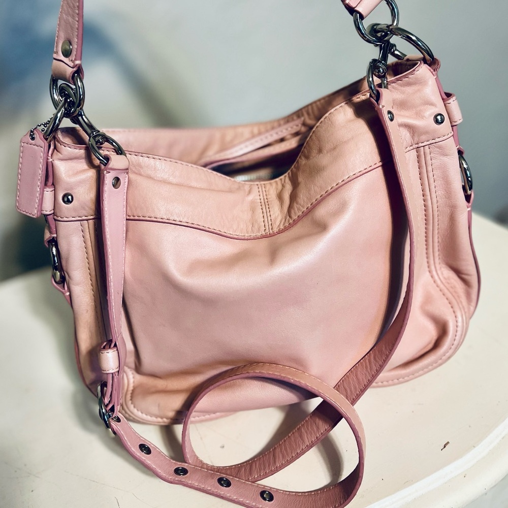 Coach Kristen Zip Hobo in Blush Pink Leather – F14707